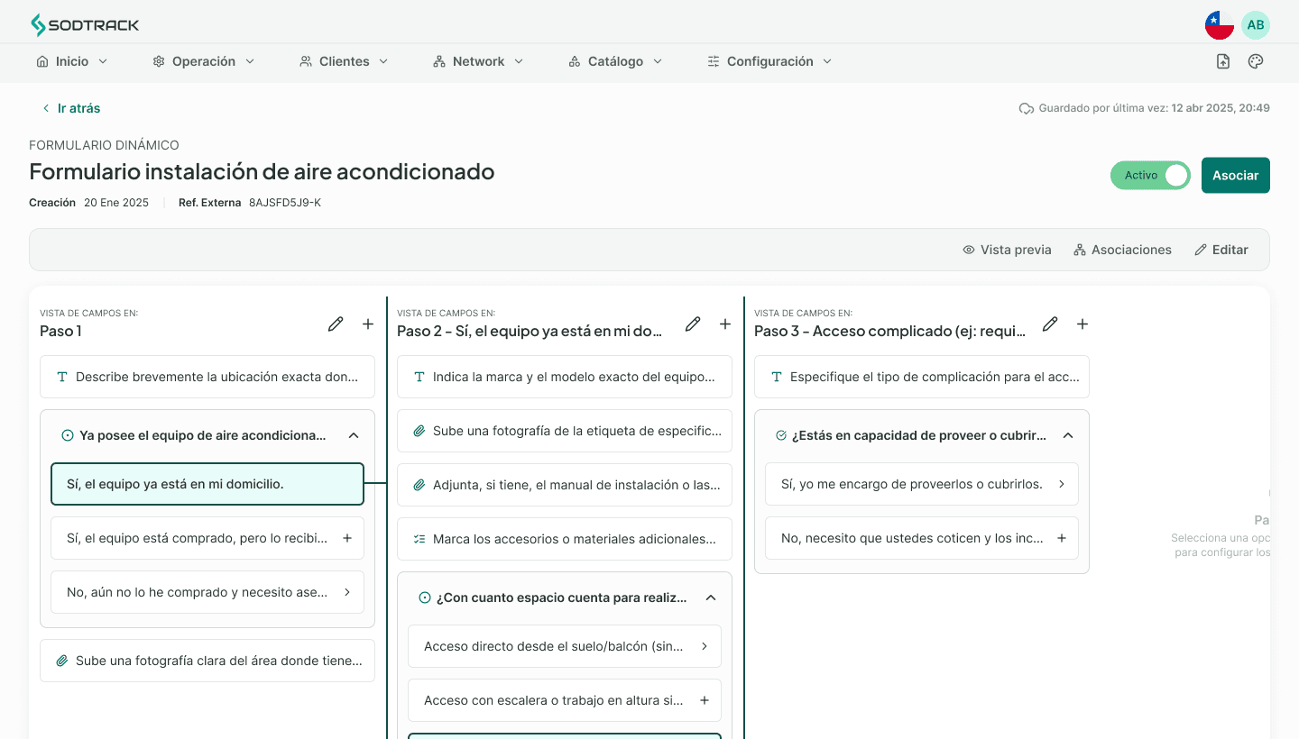 Captura de leads Interface