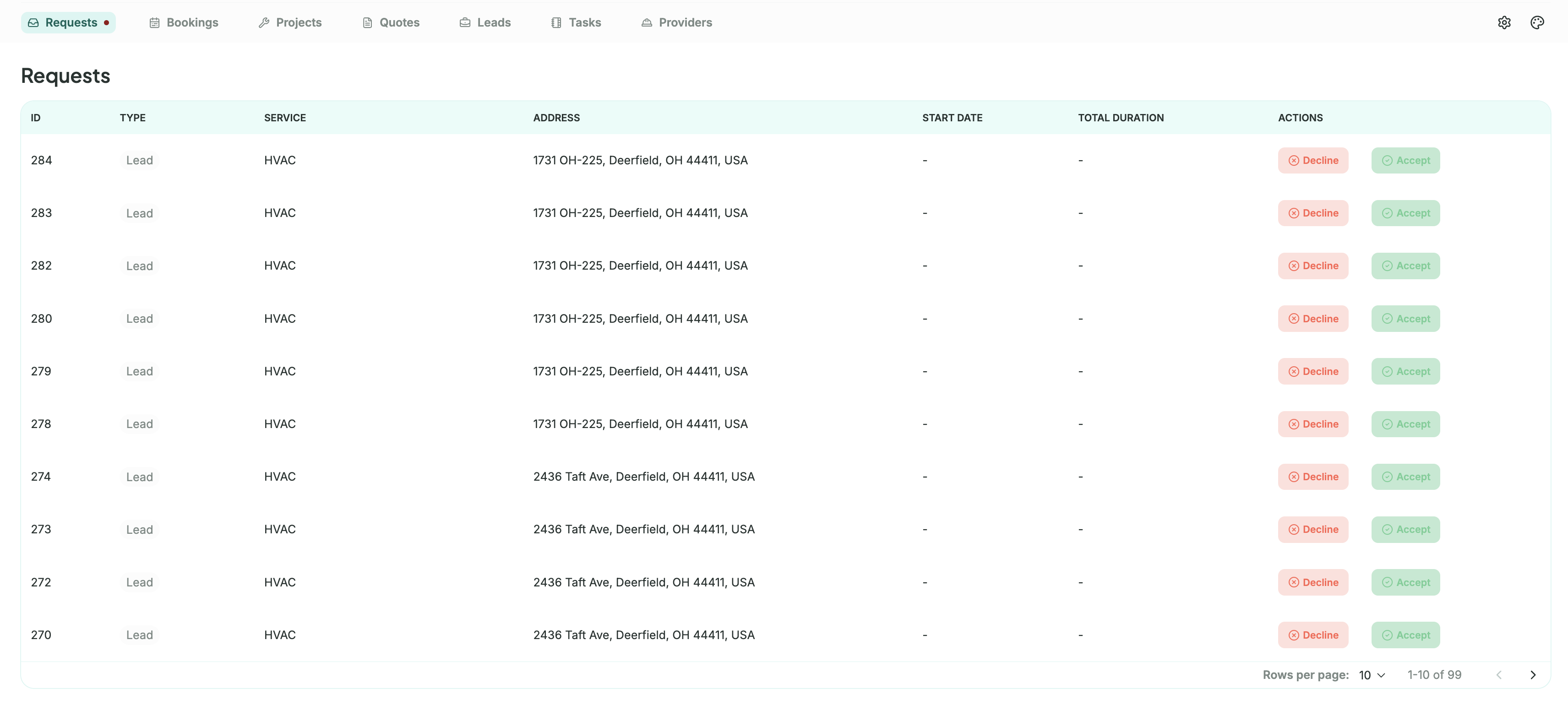 Contractor Dashboard